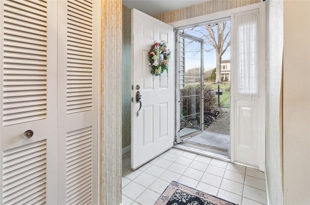 view of tiled entrance foyer