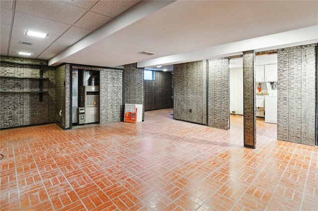 basement featuring washer / clothes dryer