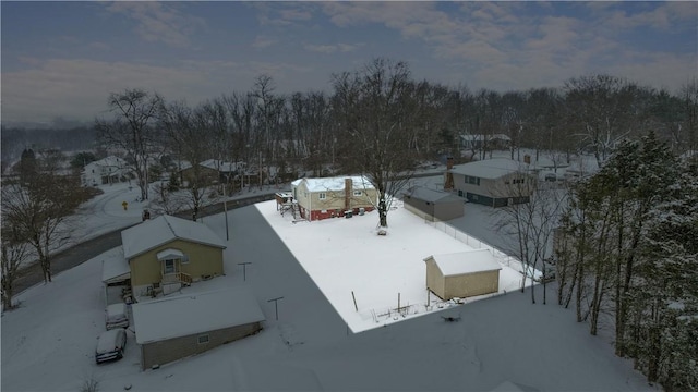 view of snowy aerial view