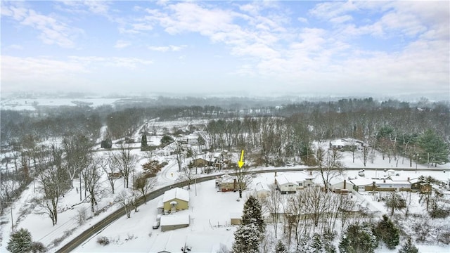 view of snowy aerial view