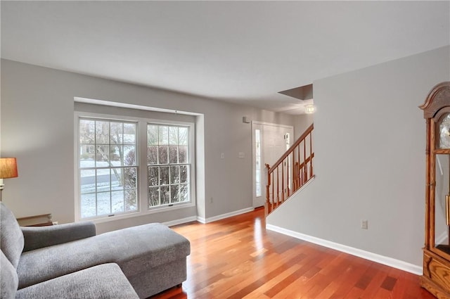 living room featuring light hardwood / wood-style flooring