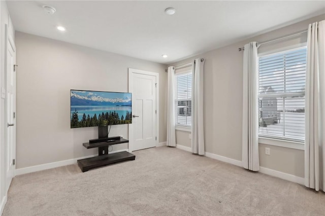 interior space with light colored carpet