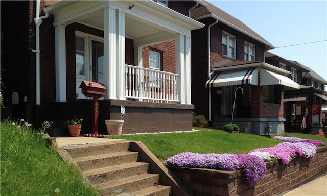 view of property exterior featuring a porch