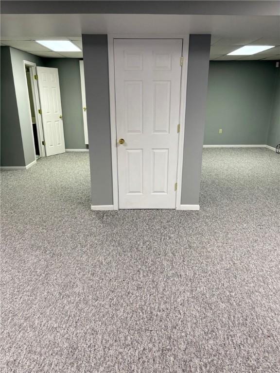 basement with carpet