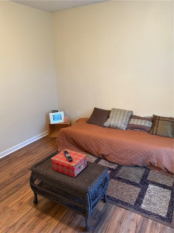 bedroom with hardwood / wood-style floors