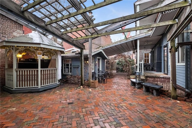 view of patio / terrace with a pergola