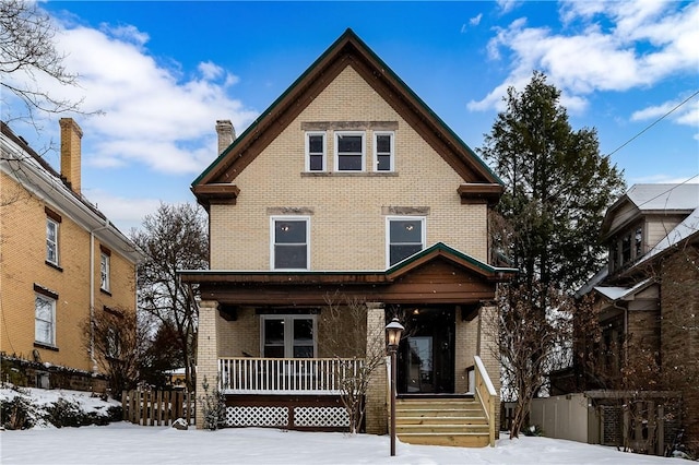 view of front of house featuring covered porch