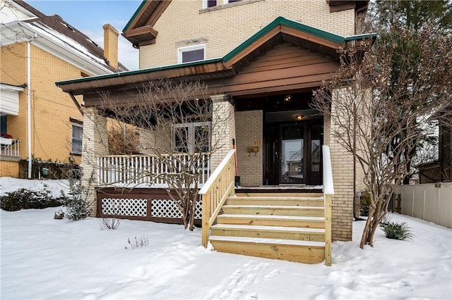 view of front of home with covered porch