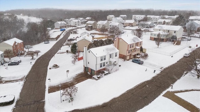 view of snowy aerial view