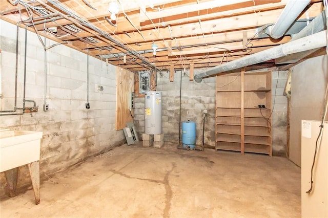 119 Deer Rd, Loyalhanna, PA 15681 - unfinished basement featuring water heater and a water pressure tank