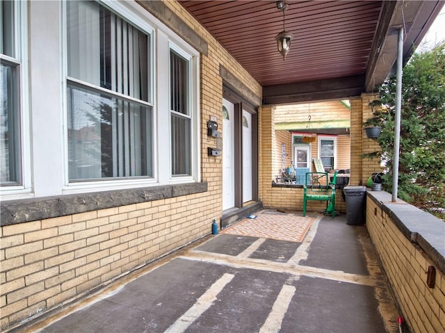 view of patio featuring a porch