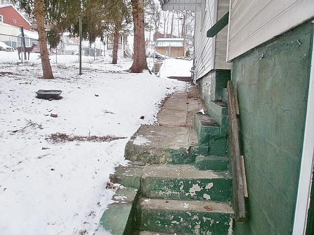 view of yard covered in snow