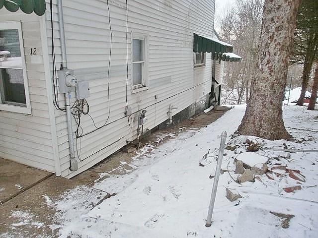 view of snowy exterior