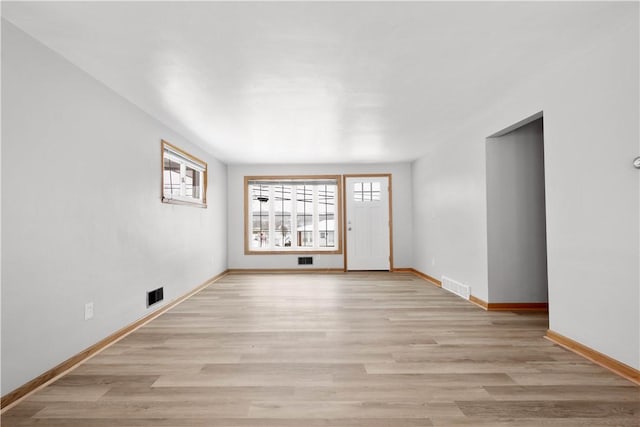 empty room featuring light wood-type flooring