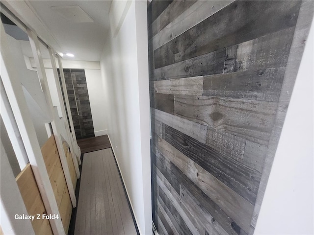 hallway featuring hardwood / wood-style floors