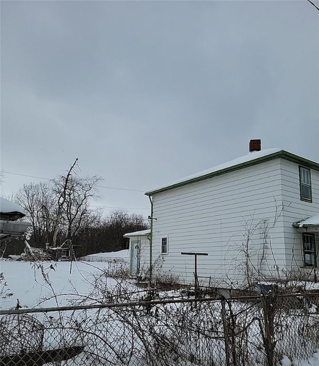 view of snowy exterior