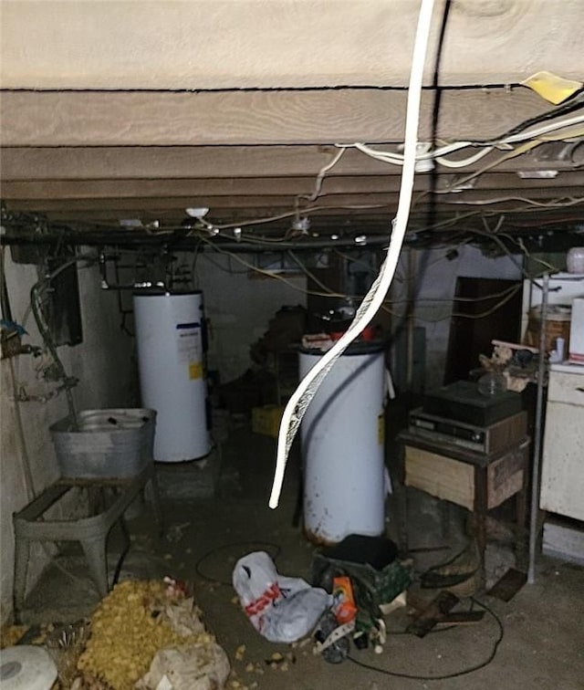 utility room with water heater