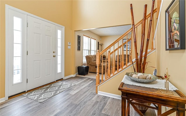 foyer featuring wood-type flooring