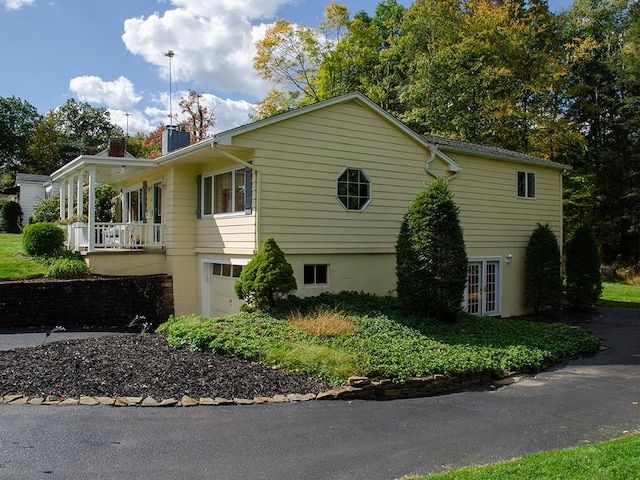 view of home's exterior featuring a garage