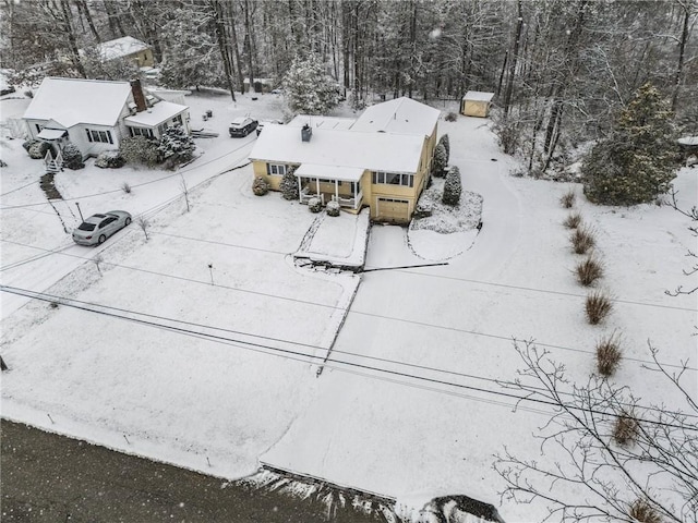 view of snowy aerial view