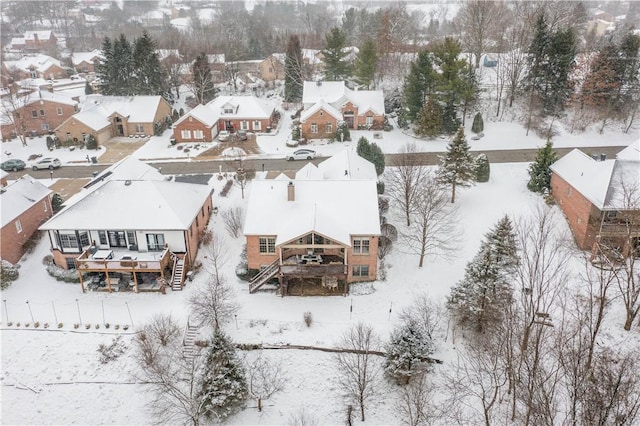 view of snowy aerial view