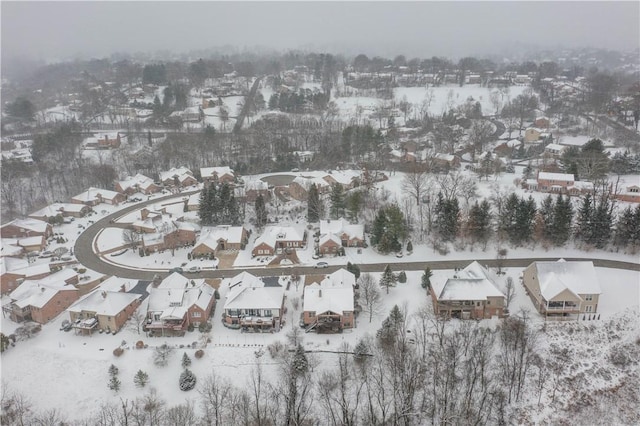 view of snowy aerial view