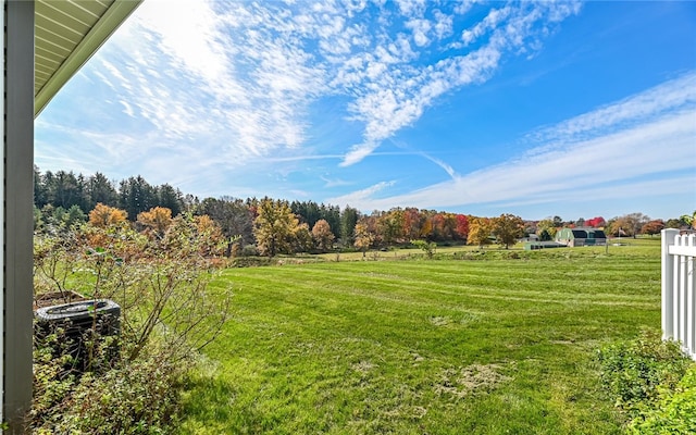 view of yard featuring central AC