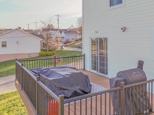 deck featuring a lawn