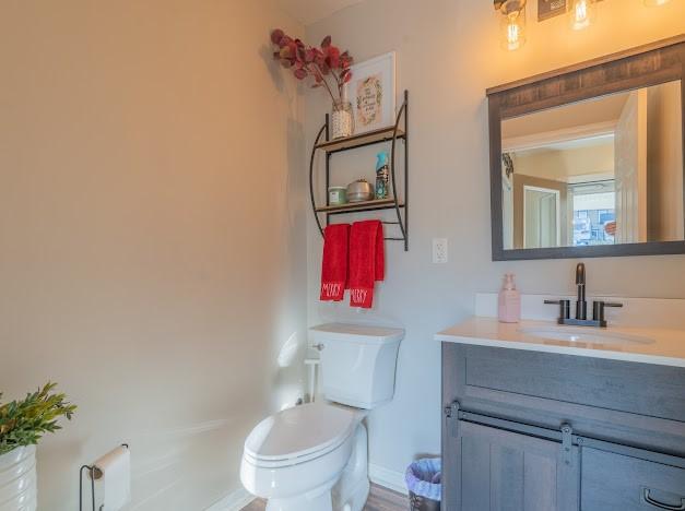 bathroom with vanity and toilet