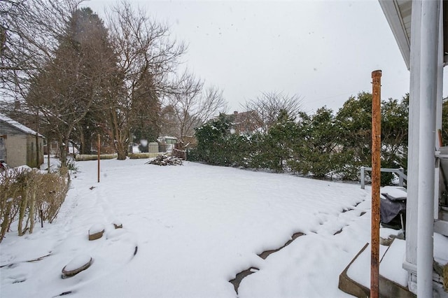 view of snowy yard