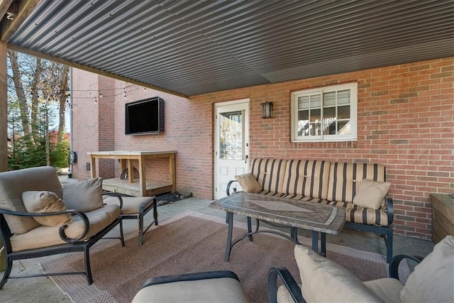 view of patio with outdoor lounge area