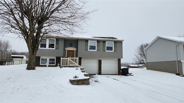 split foyer home with a garage