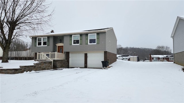 bi-level home with a garage