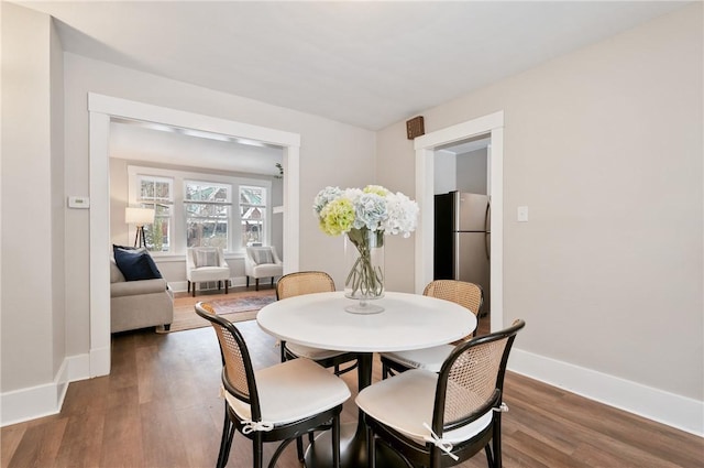 dining room with wood-type flooring