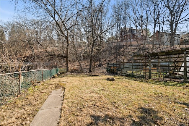 view of yard with fence