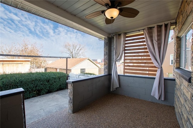 view of patio / terrace with ceiling fan