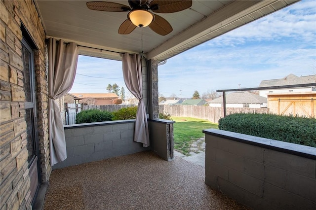 view of patio / terrace with ceiling fan