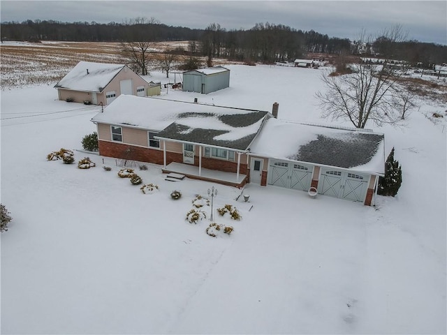 view of snowy aerial view