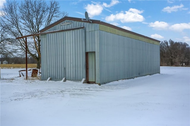 view of snow covered structure