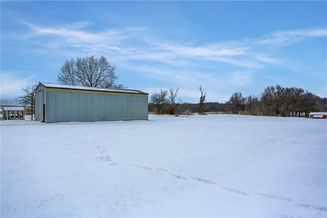 view of snow covered structure