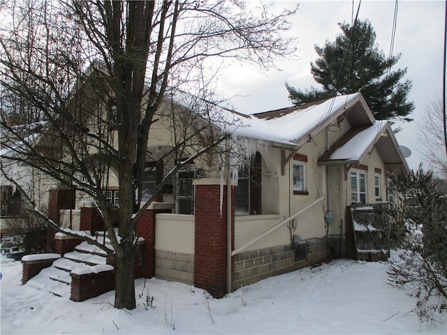 view of snowy exterior