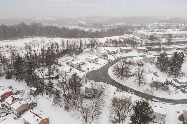 view of snowy aerial view