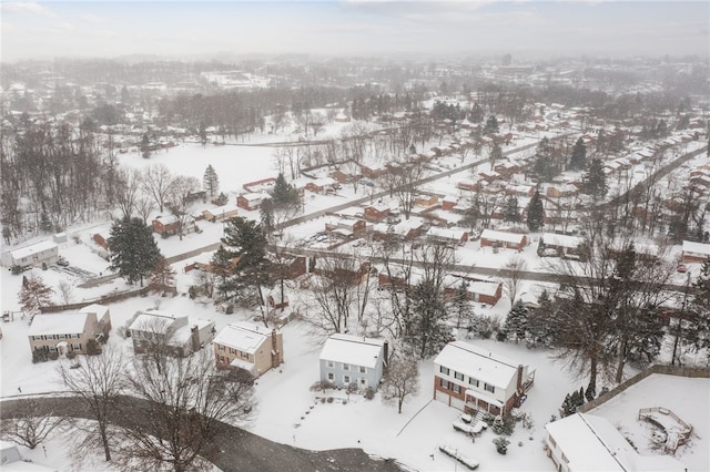 view of snowy aerial view