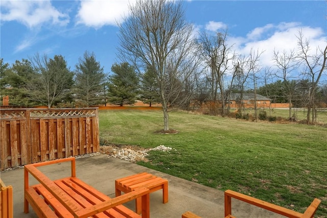 view of yard with a patio area