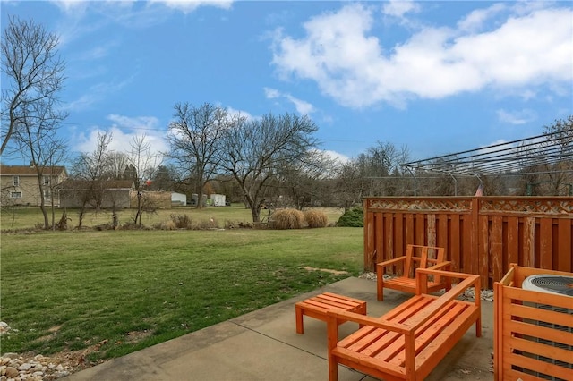 view of yard with a patio area