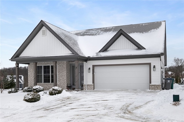 view of front of house with a garage