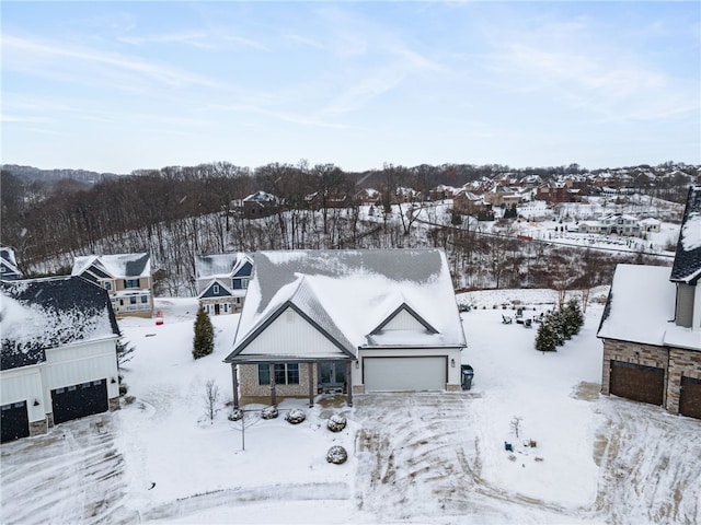 view of snowy aerial view