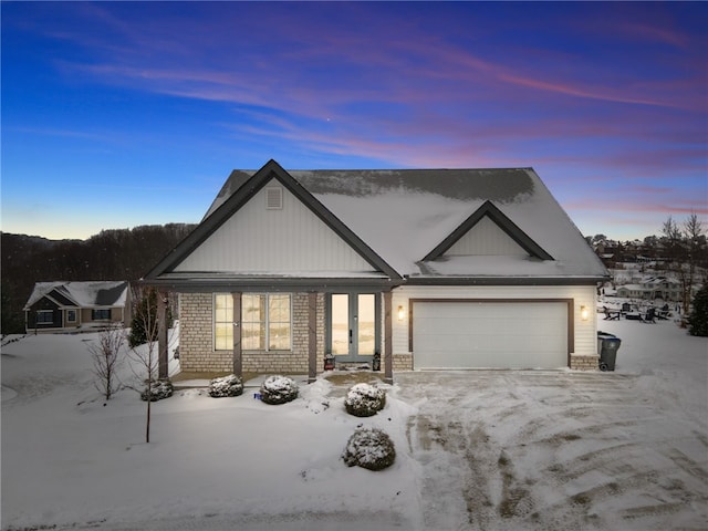 view of front of house featuring a garage