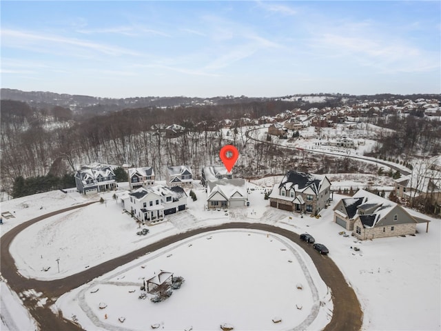 view of snowy aerial view