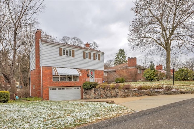 view of property featuring a garage